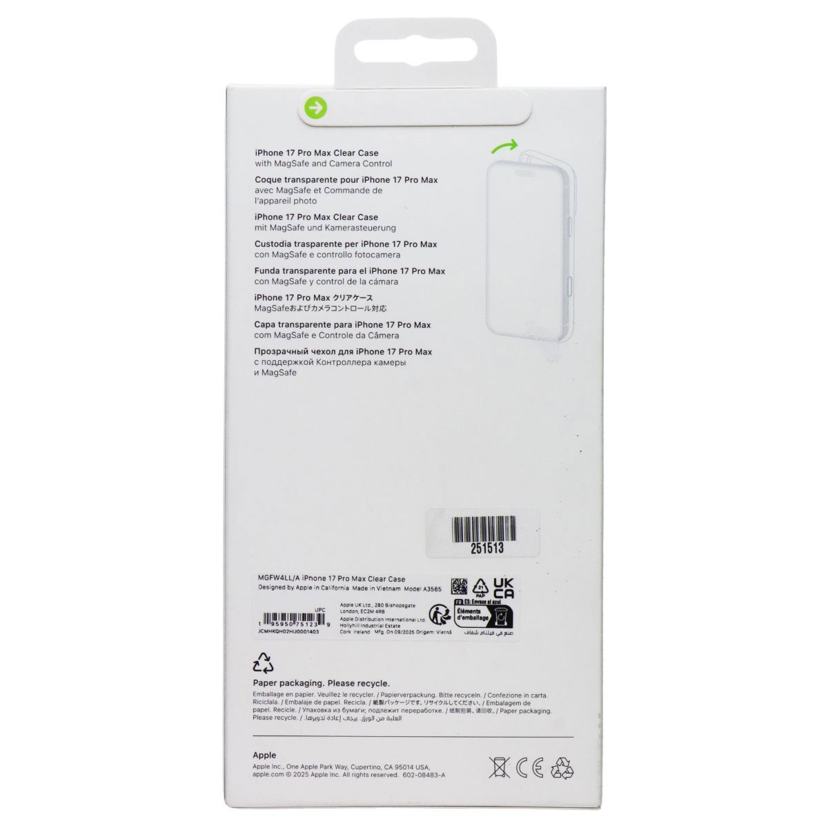Apple Official Clear Case for MagSafe with Camera Control for iPhone 17 Pro Max (5)