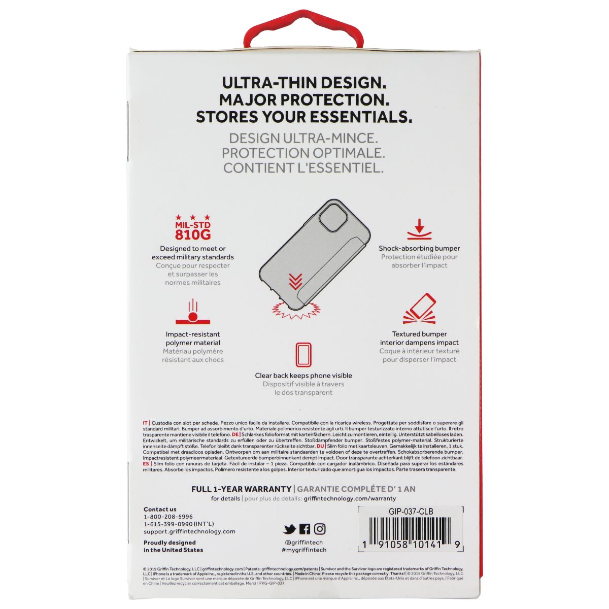 Griffin Survivor Clear Wallet Case for Apple iPhone 11 Pro - Clear/Black (2)