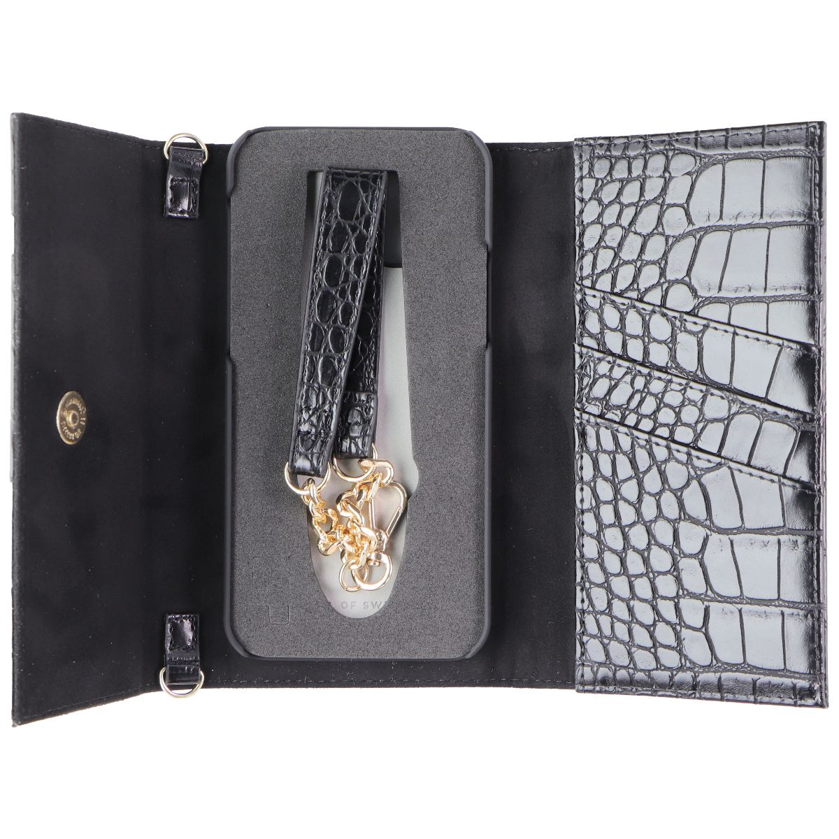 iDeal of Sweden Signature Clutch Case for iPhone 12 and 12 Pro - Jet Black Croco (5)