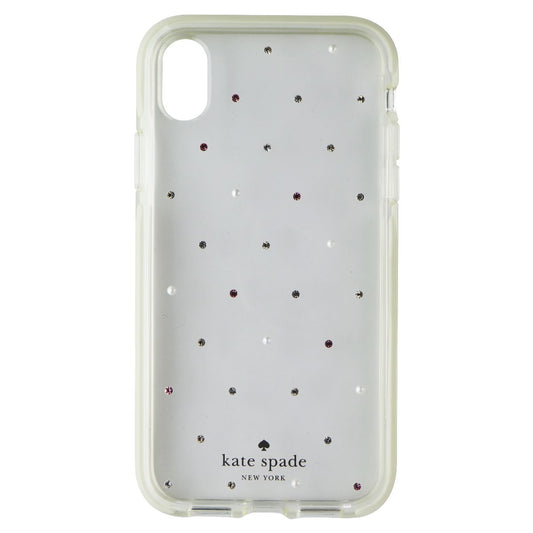 Kate Spade Defensive Hardshell Case for Apple iPhone XR - Clear / Pin Dot Gems (2)