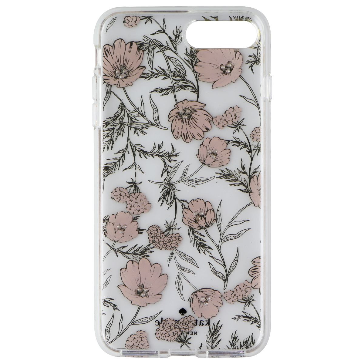 Kate Spade Hybrid Case for iPhone 8 Plus / 7 Plus - Clear / Pink Blossoms / Gems (3)