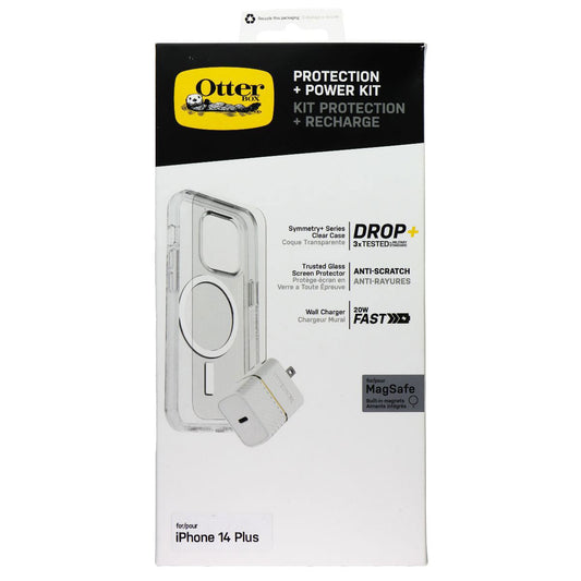 OtterBox Protection + Power Kit Case & Charger for iPhone 14 Plus - Clear/White (2)