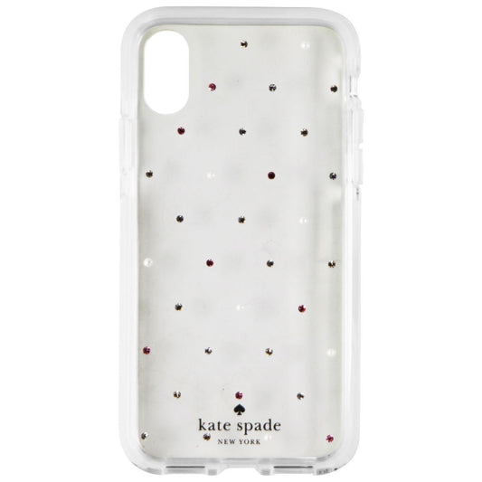 Kate Spade Defensive Hardshell Case for iPhone XS and X - Clear / Pin Dot Gems (2)