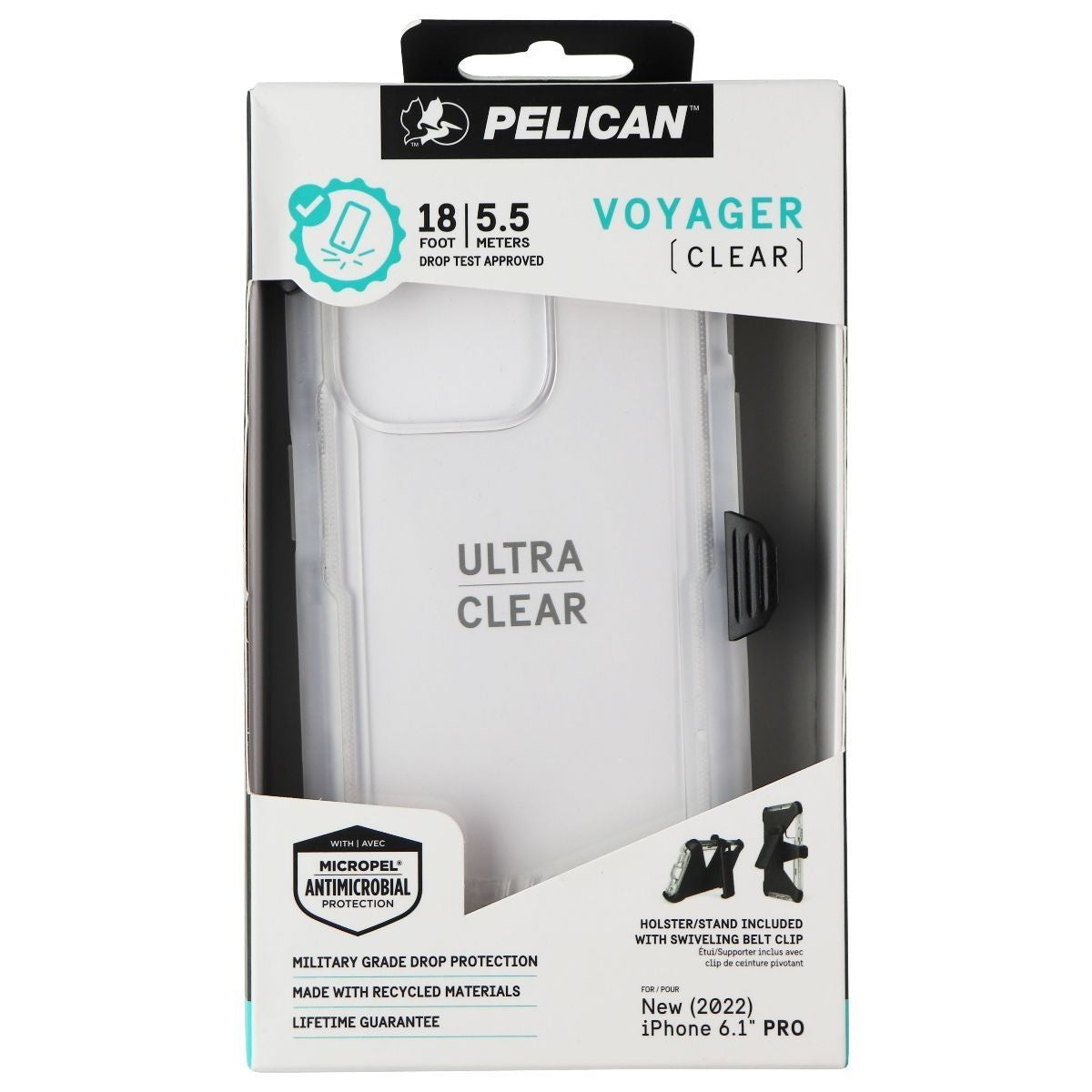 Pelican Voyager Series Case and Holster for Apple iPhone 14 Pro - Clear (4)