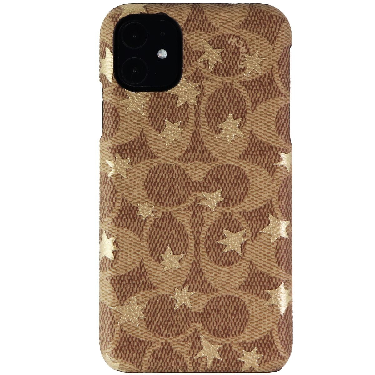 Coach Slim Wrap Case for Apple iPhone 11 Smartphones - Khaki / Gold Foil Stars (2)