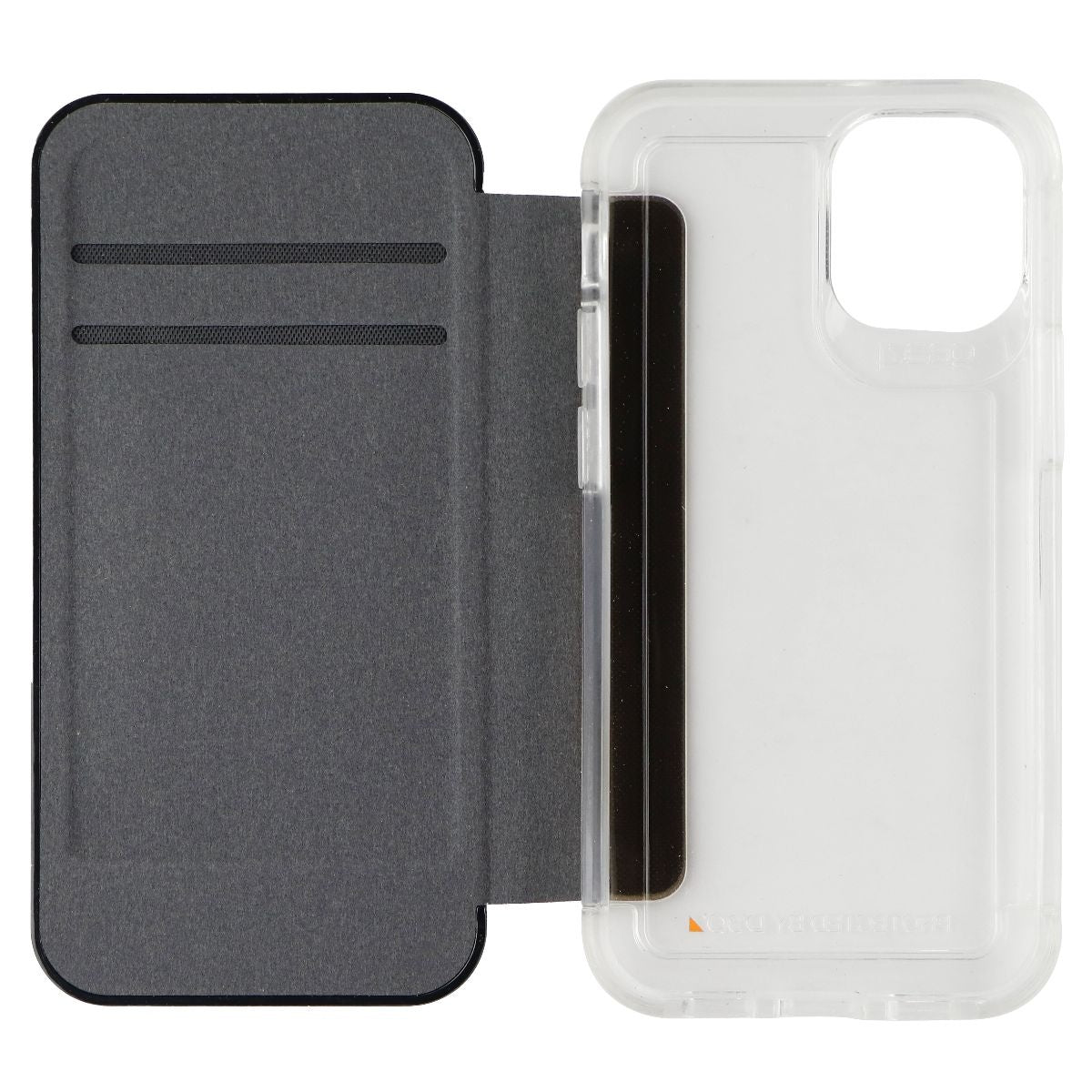 ZAGG Wembley Flip Series Case for Apple iPhone 12 mini - Clear/Black (3)