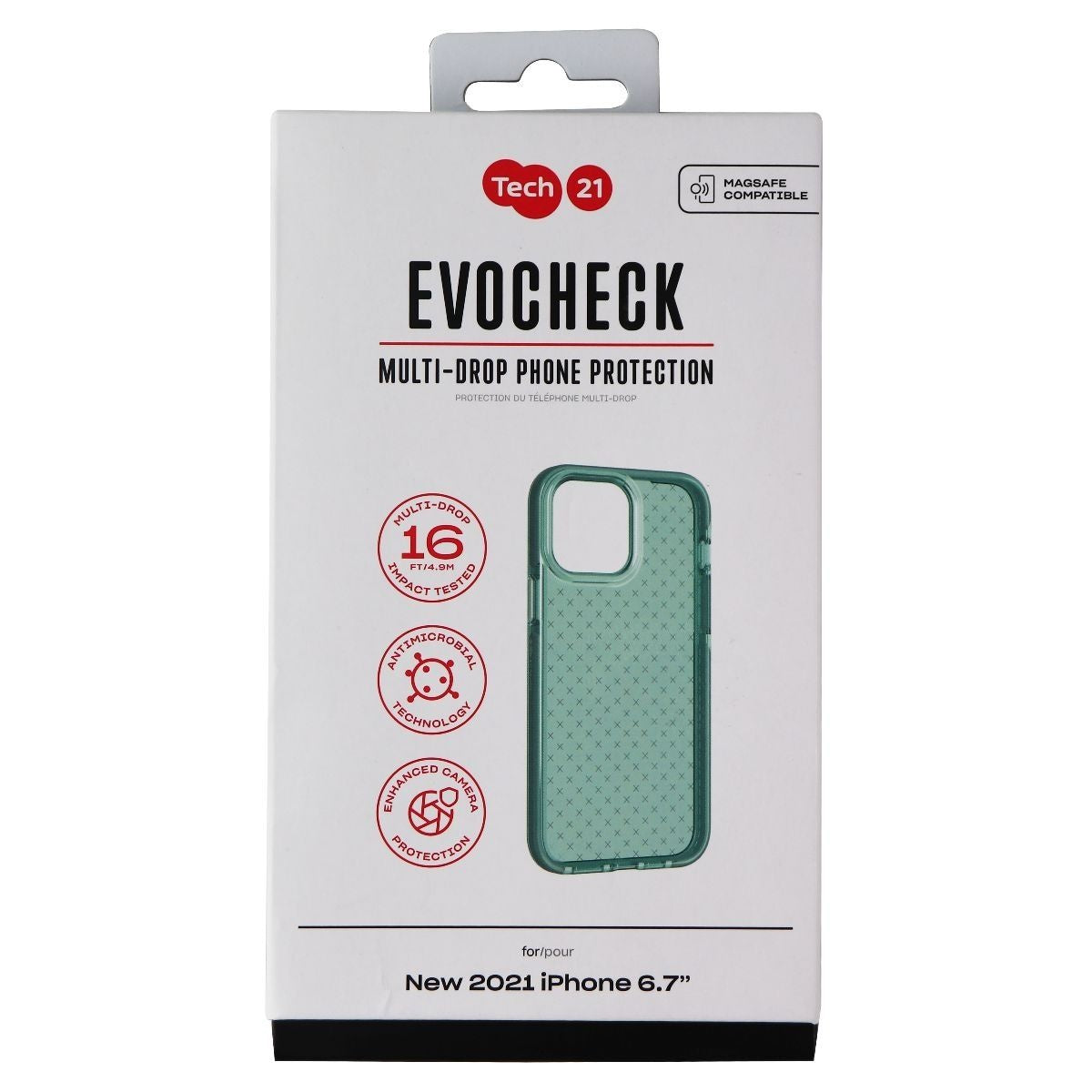 Tech21 Evo Check Series Gel Case for Apple iPhone 13 Pro Max - Sage Green (5)