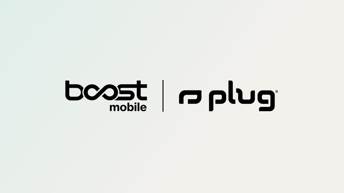 Boost Mobile and Plug partner logos