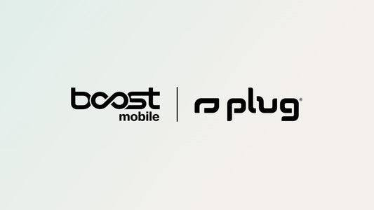 Boost Mobile and Plug partner logos