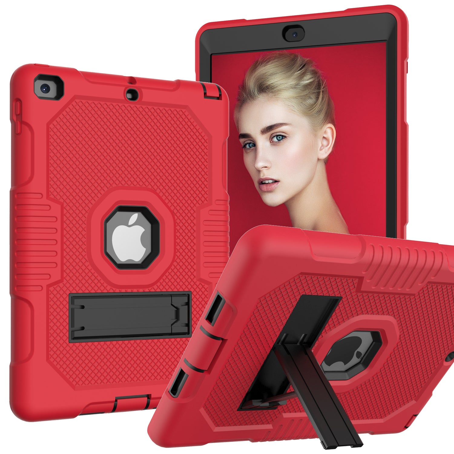 Funda protectora resistente para iPad (10,2 pulgadas, para iPad Air de 7.ª, 8.ª y 9.ª generación): soporte incluido