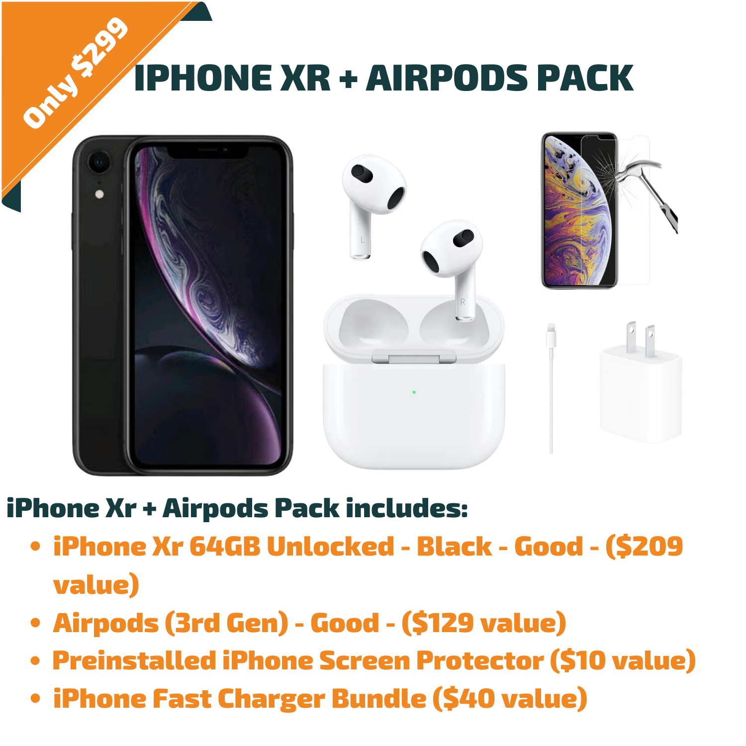 iPhone Xr + Airpods Pack