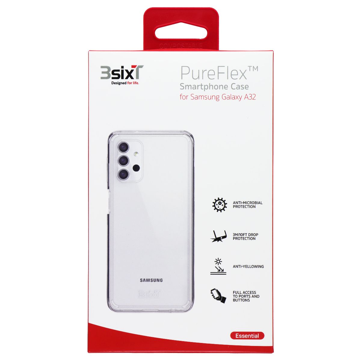 3SIXT PureFlex Series Case for Samsung Galaxy A32 - Clear - New