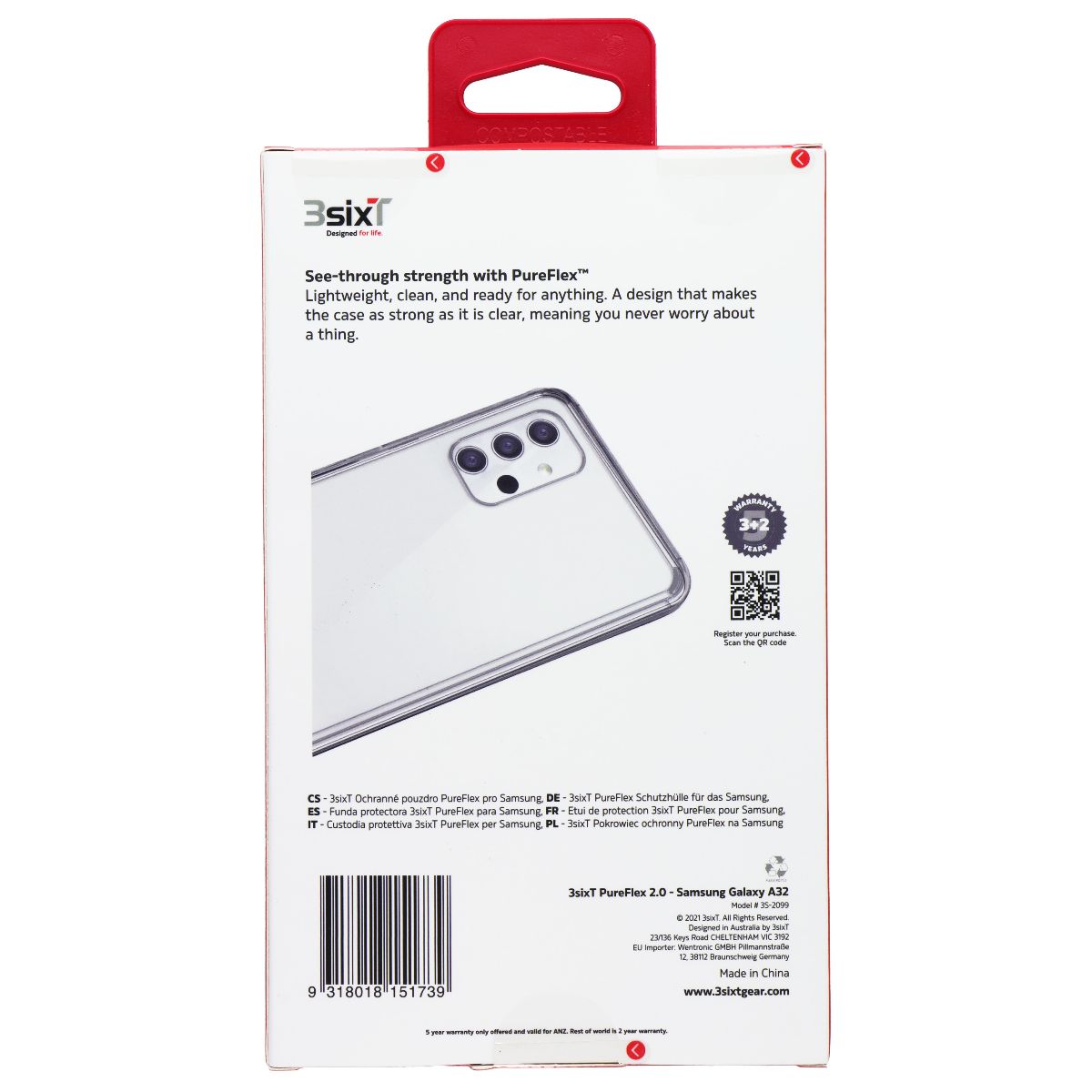 3SIXT PureFlex Series Case for Samsung Galaxy A32 - Clear - New (2)