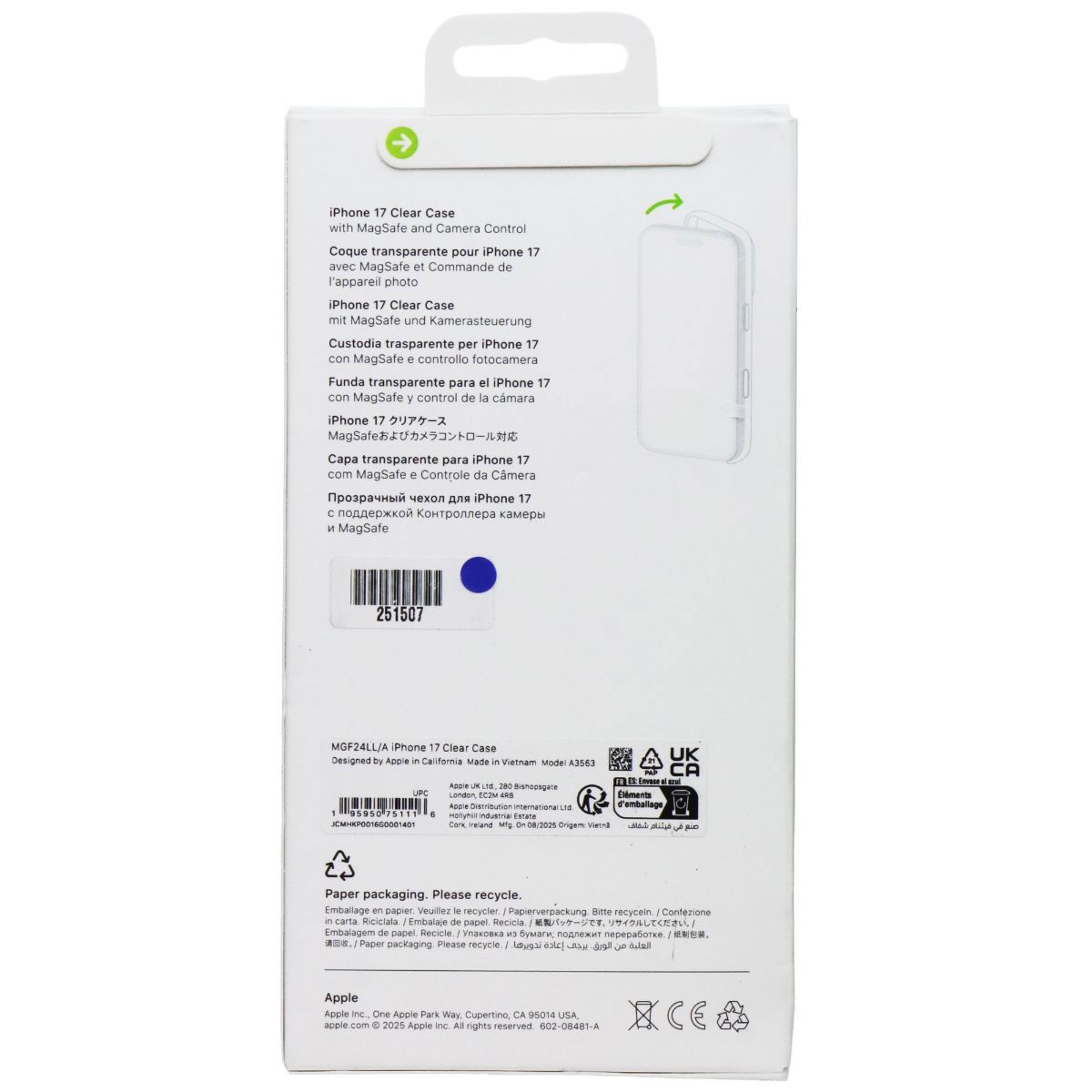 Apple Official Clear Case for MagSafe with Camera Control for iPhone 17 - Clear (5)