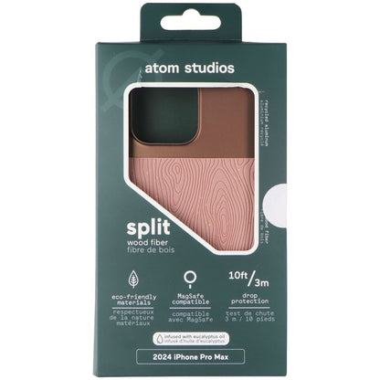 Atom Studios Split Wood Fiber Case for MagSafe for iPhone 16 Pro Max - Taupe - New
