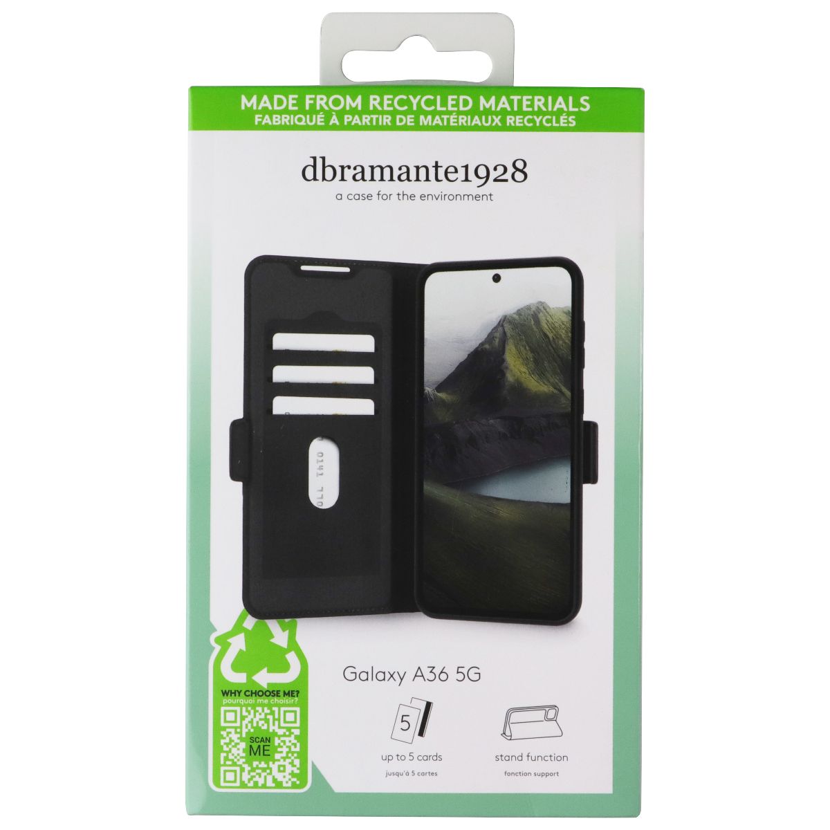 dbramante1928 Wallet Folio Case for Samsung Galaxy A36 5G - Black Leather - New