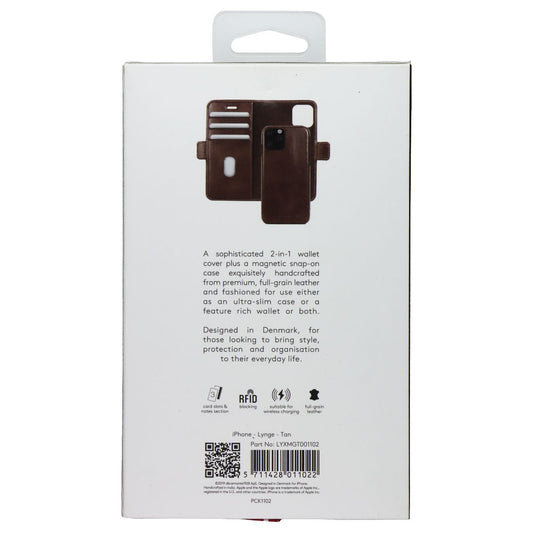 Lynge Full-Grain 2-in-1 Wallet + Magnetic Case for iPhone 11 Pro Max - Brown (2)
