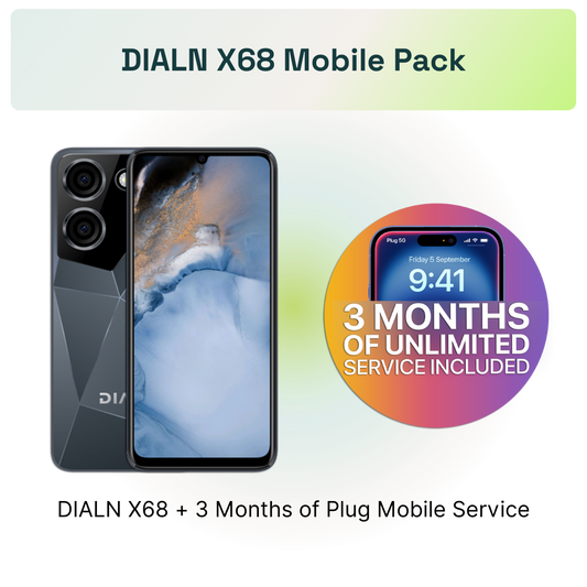 DIALN Juno 6.8" Android Phone + 3-Month 20GB Mobile Plan on Plug Pack