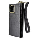 Elizabeth James Wristlet Folio for MagSafe for iPhone 15/14/13 - Black Croc - New