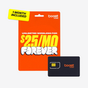 Boost Mobile $25/mo Forever Unlimited Plan (with Auto-Pay) eSIM Kit - Unlimited Talk, Text & Data - First Month Included