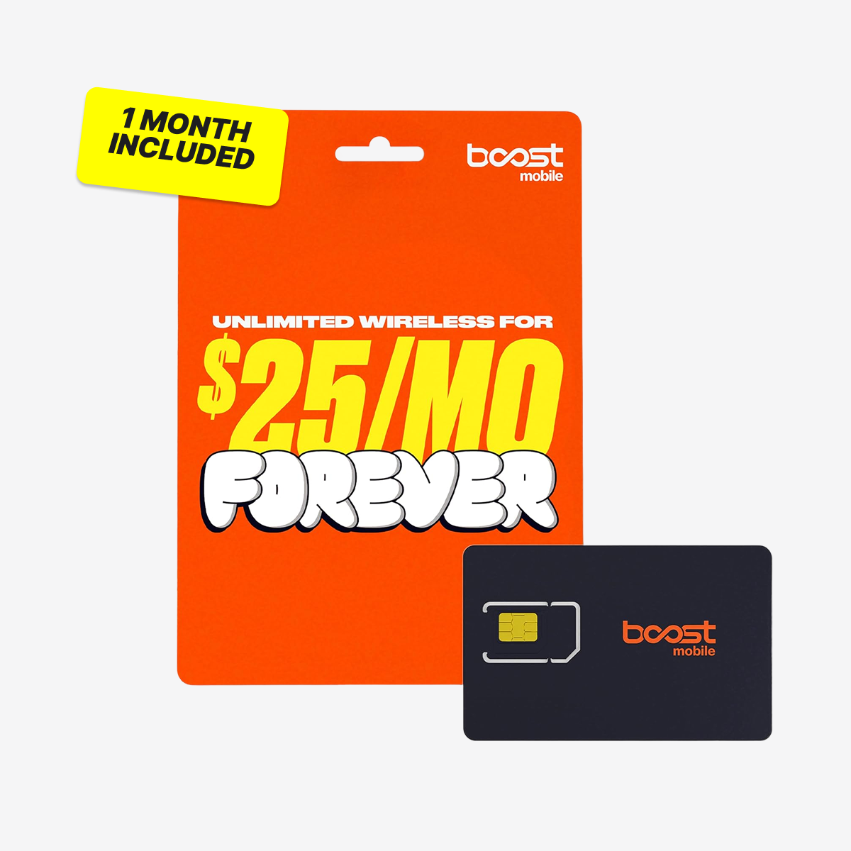 Boost Mobile $25/mo Forever Unlimited Plan (with Auto-Pay) eSIM Kit - Unlimited Talk, Text & Data - First Month Included