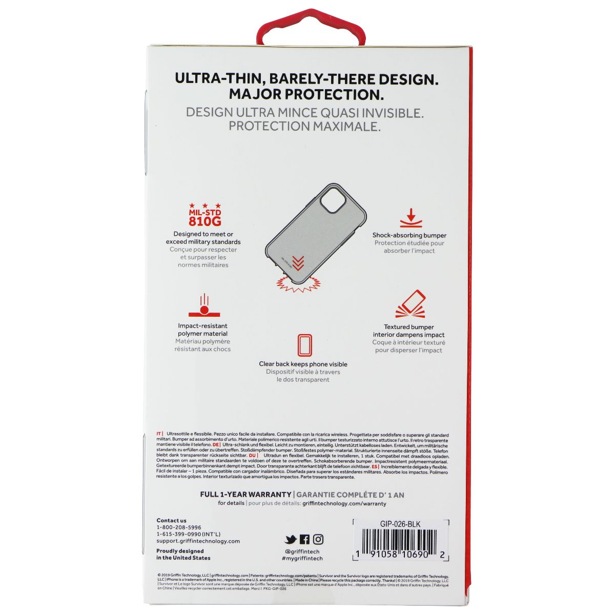Griffin Survivor Clear Series Case for Apple iPhone 11 Pro Max - Black (2)