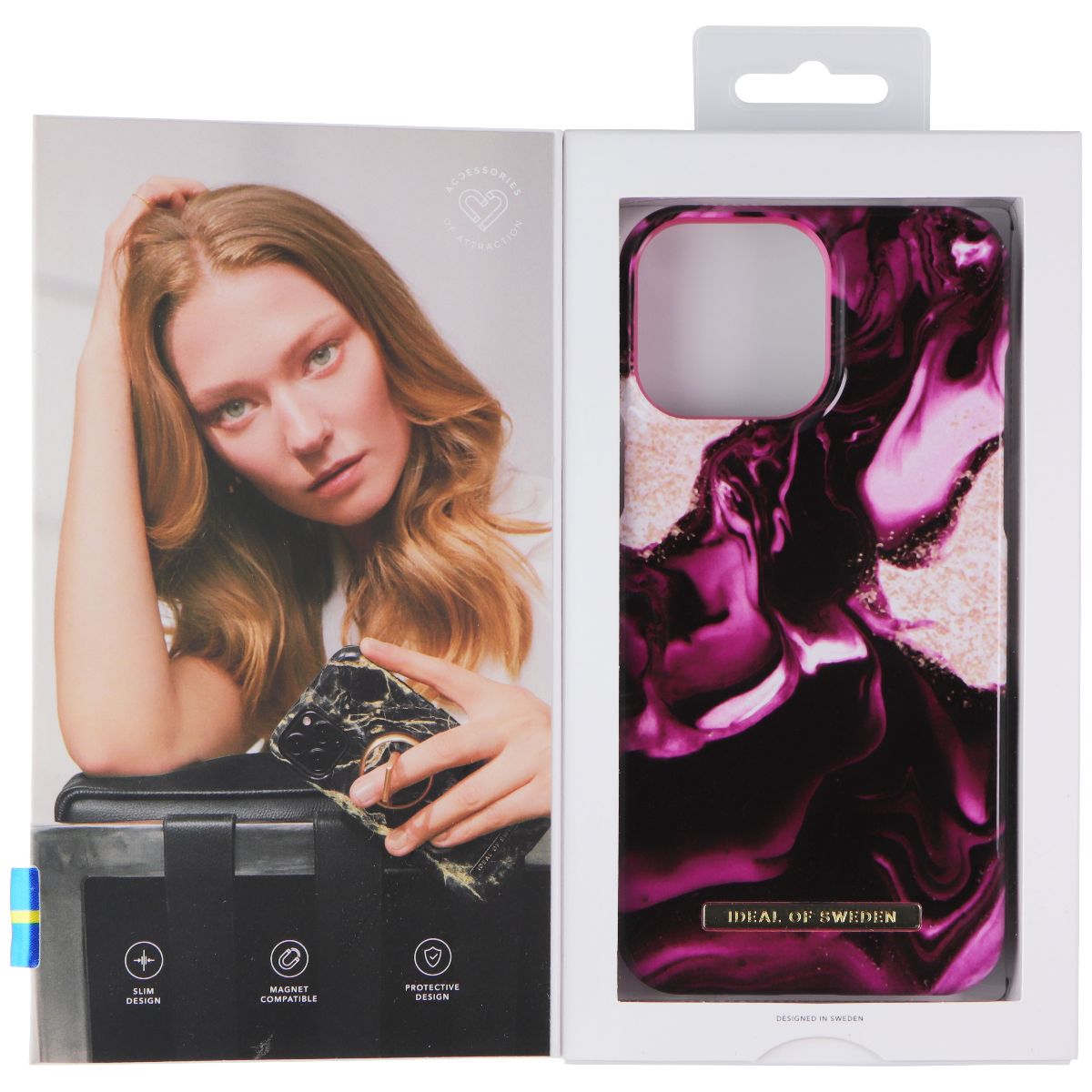 iDeal of Sweden Printed Case for iPhone 13 Pro Max - Golden Ruby Marble (3)