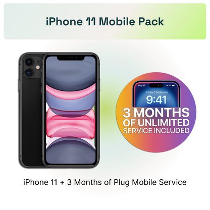 Apple iPhone 11 + 3-Month 20GB Mobile Plan on Plug Pack