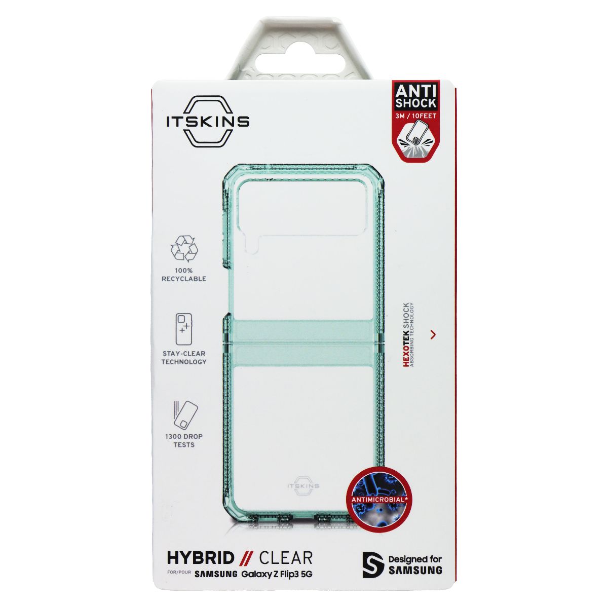 ITSKINS Hybrid // Clear Series Case for Samsung Galaxy Z Flip3 5G - Light Green