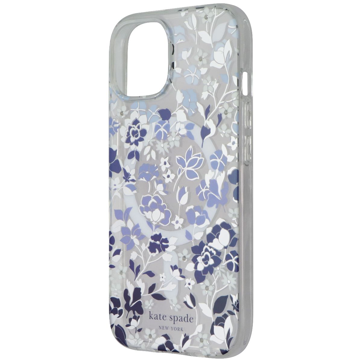 Kate Spade Protective Case for MagSafe for iPhone 16e - Flowerbed Blue Gems