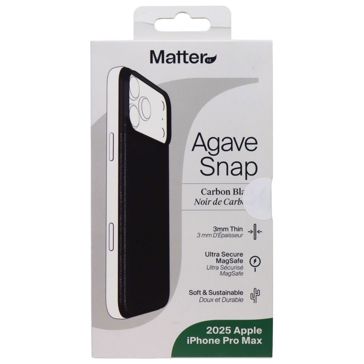 Matter Agave Snap Cover for MagSafe for Apple iPhone 17 Pro Max - Carbon Black (4)
