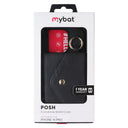 MyBat Posh Leather Crossbody Wallet Case for Apple iPhone 16 Pro - Black