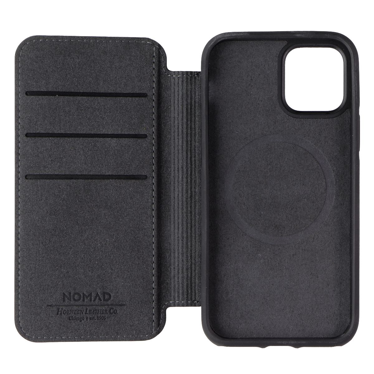 Nomad Rugged Folio Wallet Case for MagSafe for iPhone 12 Pro - Black Horween (3)