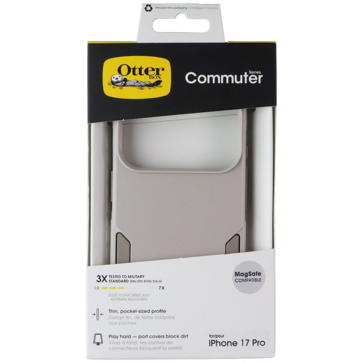 OtterBox Commuter Series Case for MagSafe for Apple iPhone 17 Pro - Gray Comfort (4)