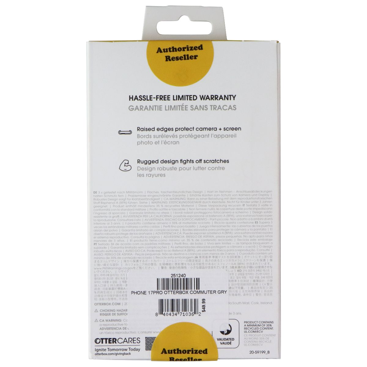 OtterBox Commuter Series Case for MagSafe for Apple iPhone 17 Pro - Gray Comfort (5)