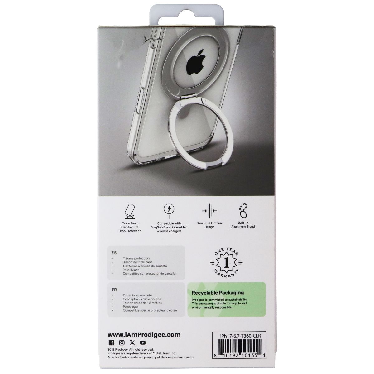 Prodigee Teek 360 Kickstand Case for MagSafe for Apple iPhone 17 Air - Clear - New (2)