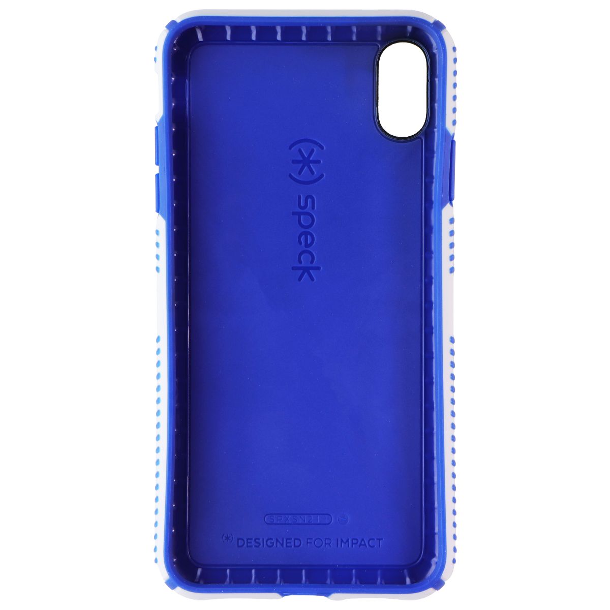Speck Presidio Grip Phone Case for iPhone Xs Max - Microchip Gray/Ballpoint Blue (3)