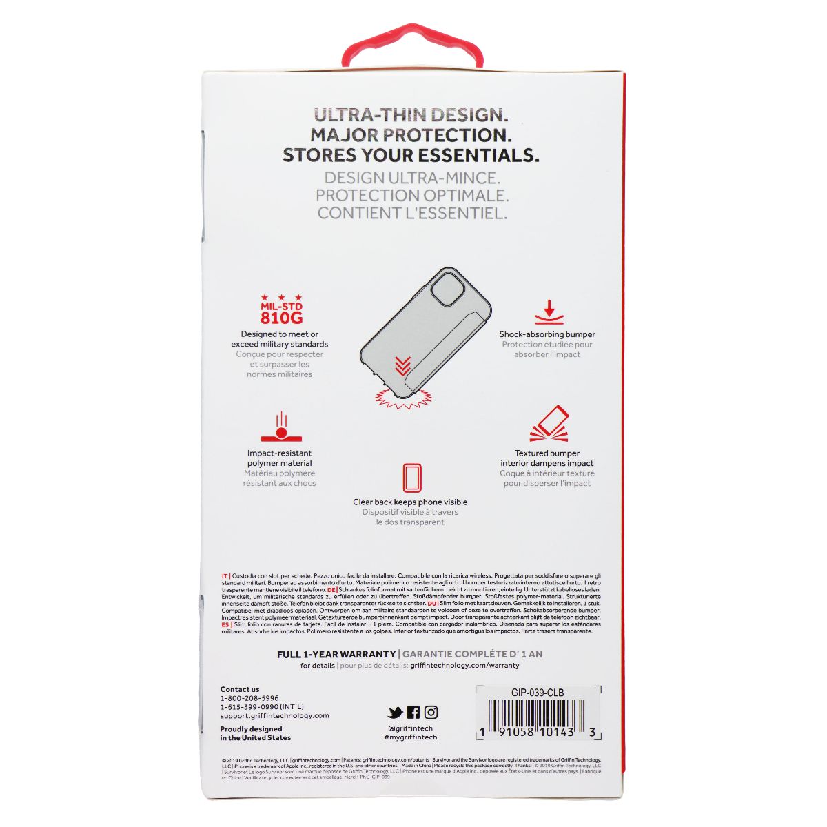 Griffin Survivor Clear Wallet Case for Apple iPhone 11 Pro Max - Clear/Black (2)