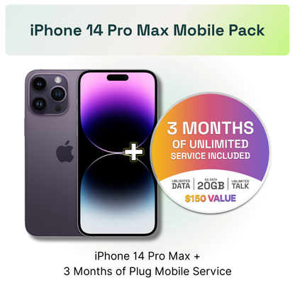 Apple iPhone 14 Pro Max + 3-Month 20GB Mobile Pack