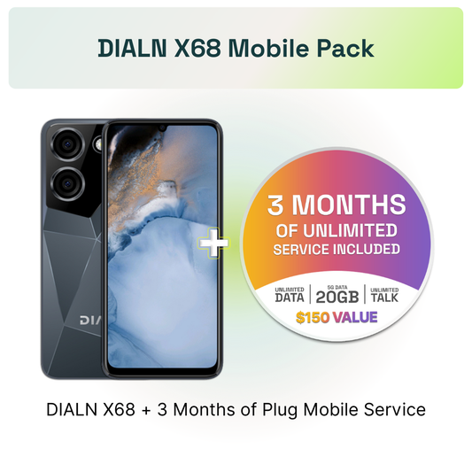 DIALN Juno 6.8" Android Phone + 3-Month 20GB Mobile Plan on Plug Pack