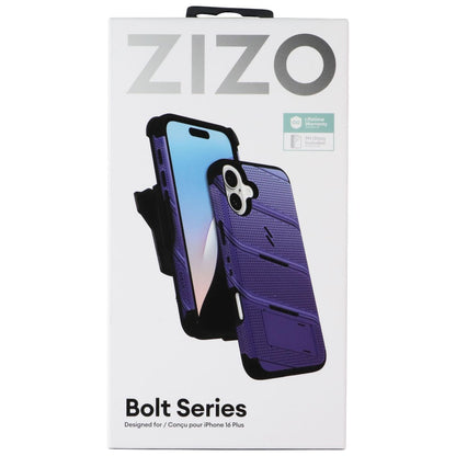 ZIZO Bolt Series Bundle (MagSafe Case/Holster/Screen) for iPhone 16 Plus - Blue