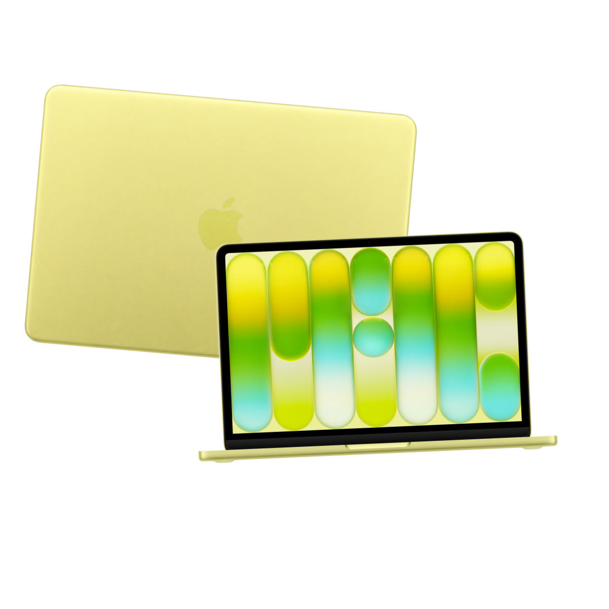 Apple MacBook Neo 13-inch in Citrus — front and back