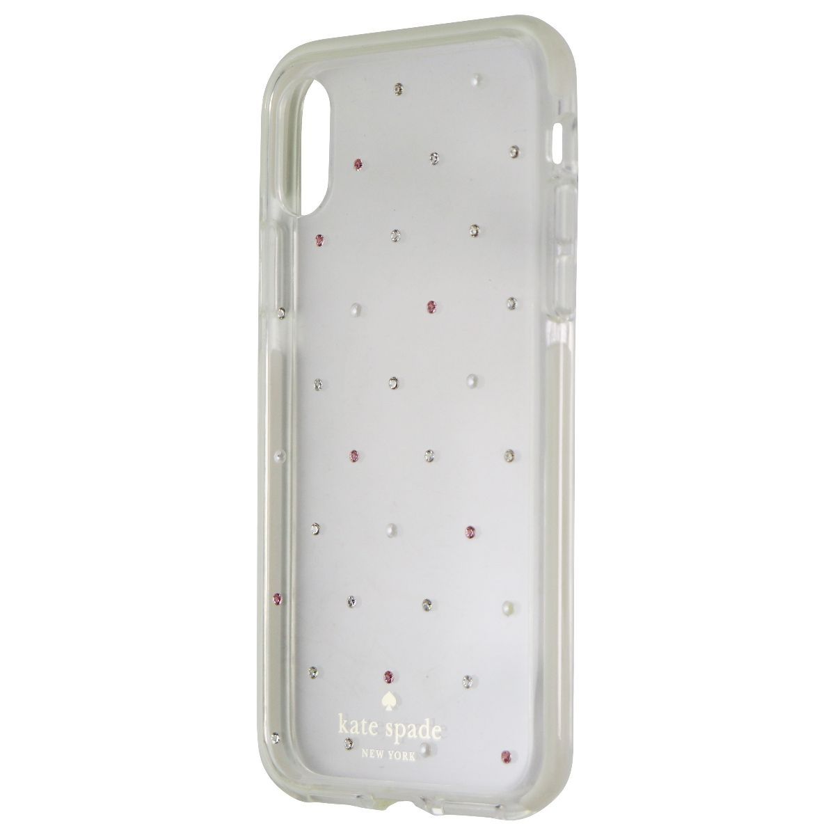 Kate Spade Defensive Hardshell Case for iPhone XS and X - Clear / Pin Dot Gems