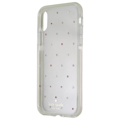 Kate Spade Defensive Hardshell Case for iPhone XS and X - Clear / Pin Dot Gems