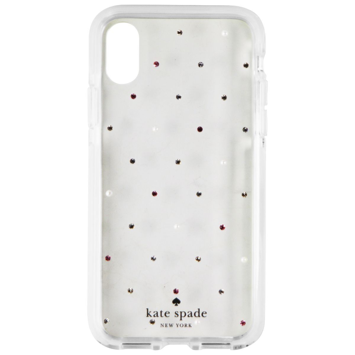 Kate Spade Defensive Hardshell Case for iPhone XS and X - Clear / Pin Dot Gems (2)