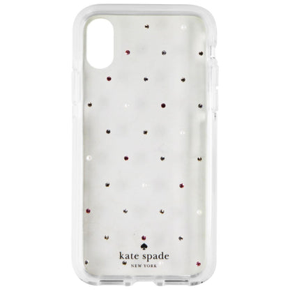 Kate Spade Defensive Hardshell Case for iPhone XS and X - Clear / Pin Dot Gems (2)