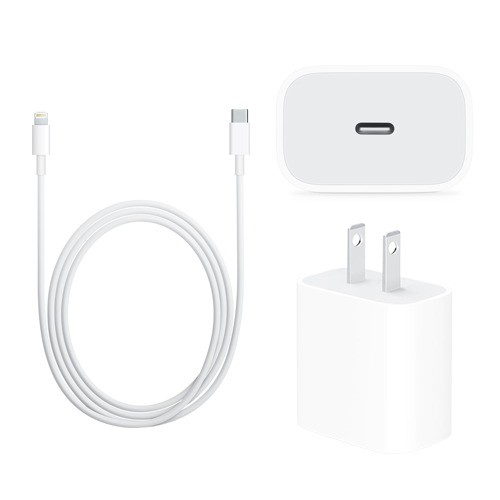 Fast Charger Bundle Packs for iPhone, iPad - Type-C to Lightening Cable (1M) + Type C Adapter