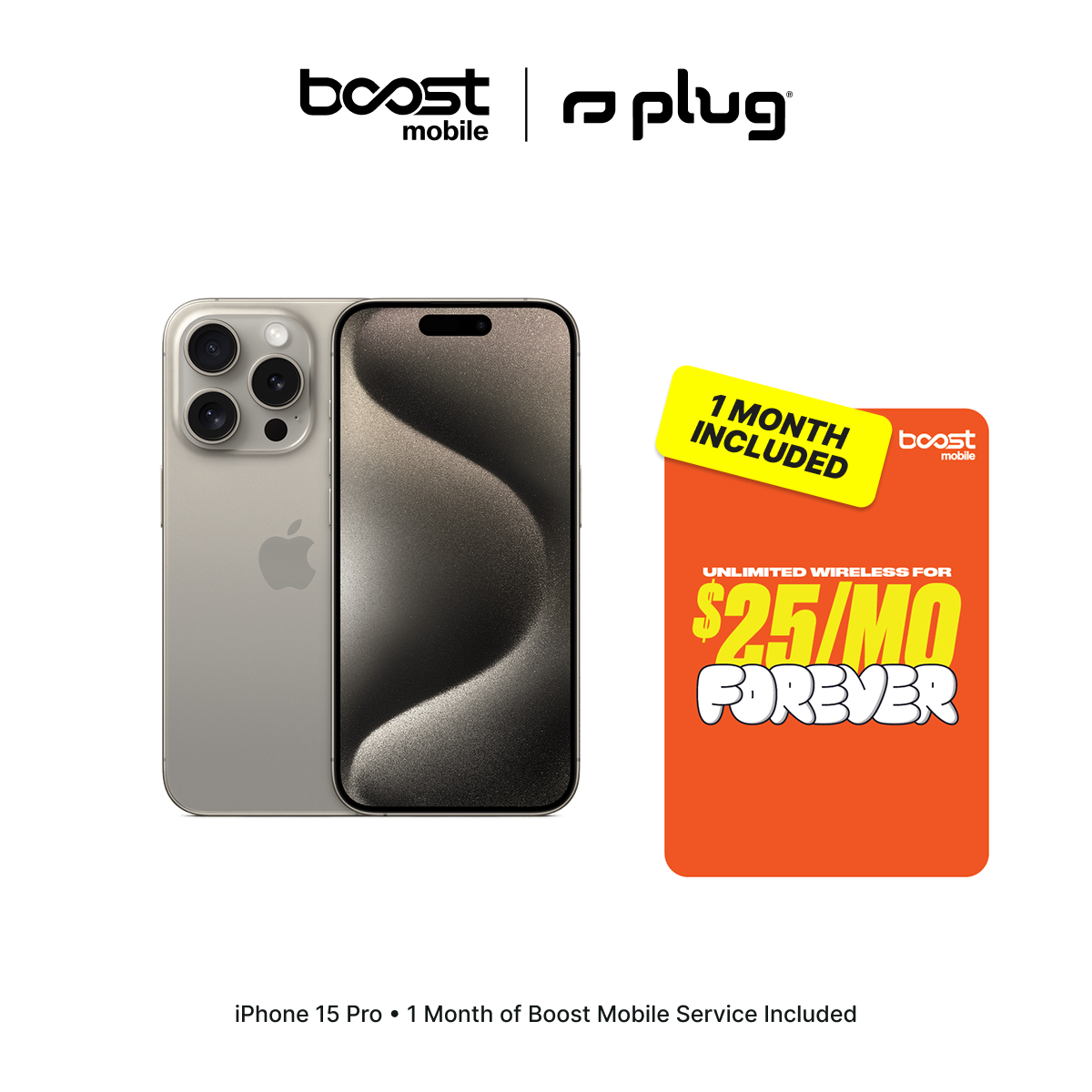 iPhone 15 Pro Connected Pack with one month of Boost Mobile