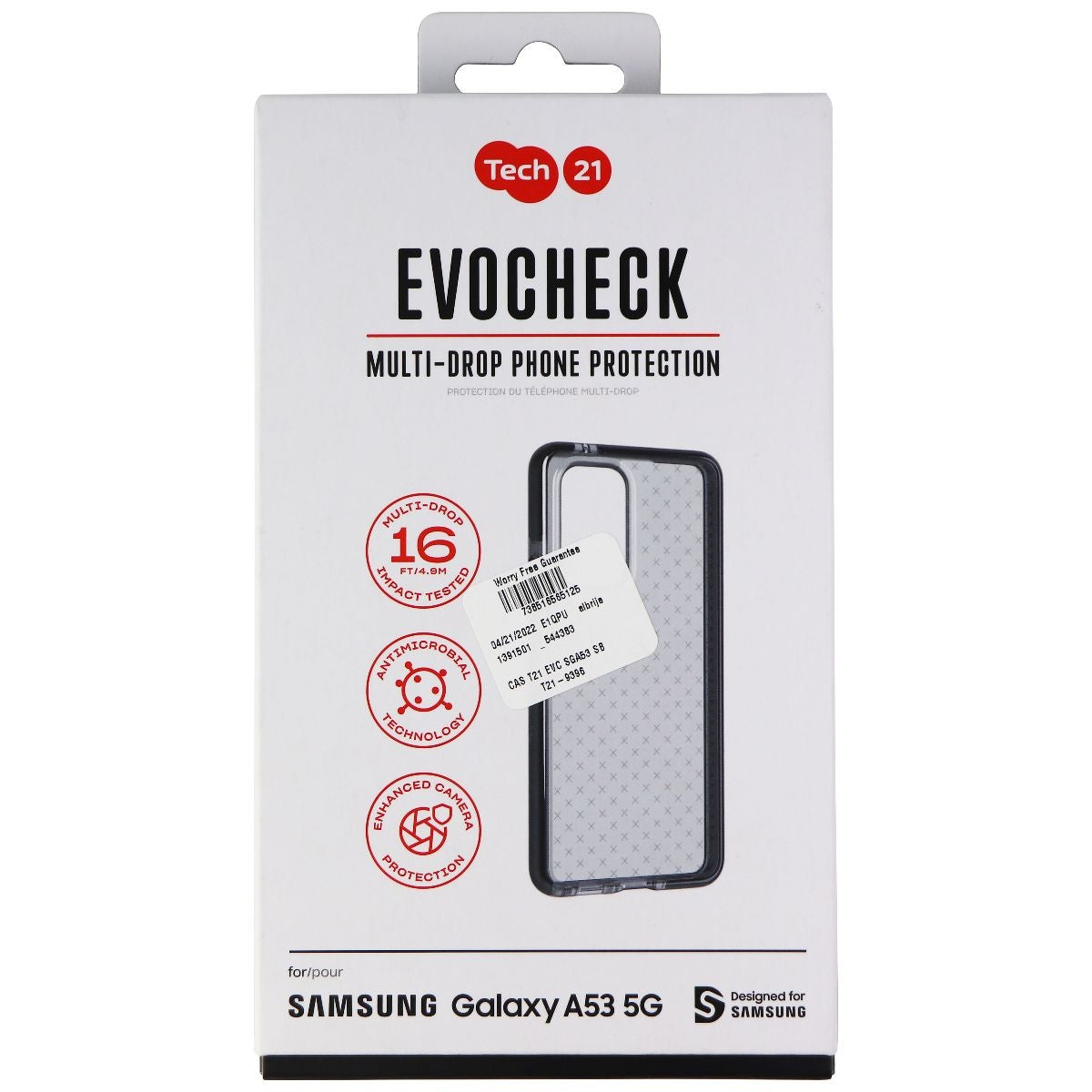 Tech21 Evo Check Series Flexible Gel Case for Samsung Galaxy A53 5G - Black (4)