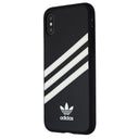 Adidas 3-Stripes Samba Snap Case for Apple iPhone XS / X - Black / White Stripes - New